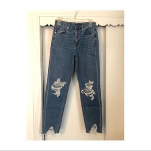 American Eagle Hi-rise Distressed Mom Jeans